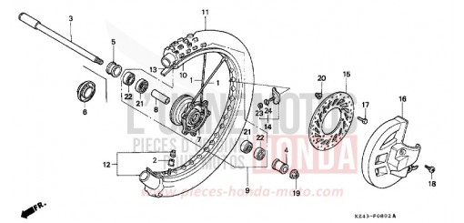 VORDERRAD (CR125RS/RT/RV) CR125RT de 1996